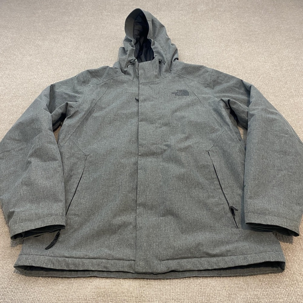 The North Face Jacket Mens Medium Gray Hooded Insulated Softshell Parka Coat